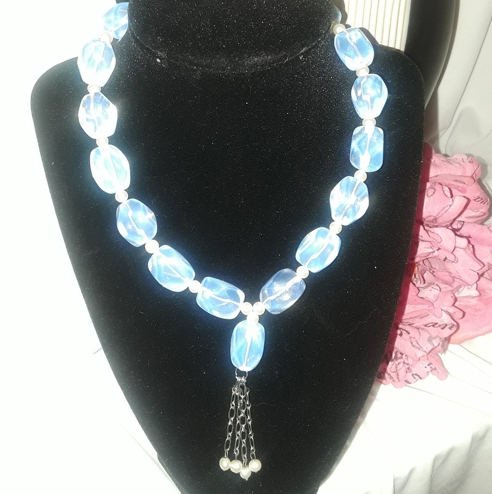 Opalite glass necklace